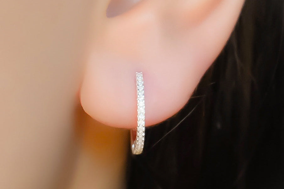 Brinco Prata 925 Argola Cravejada