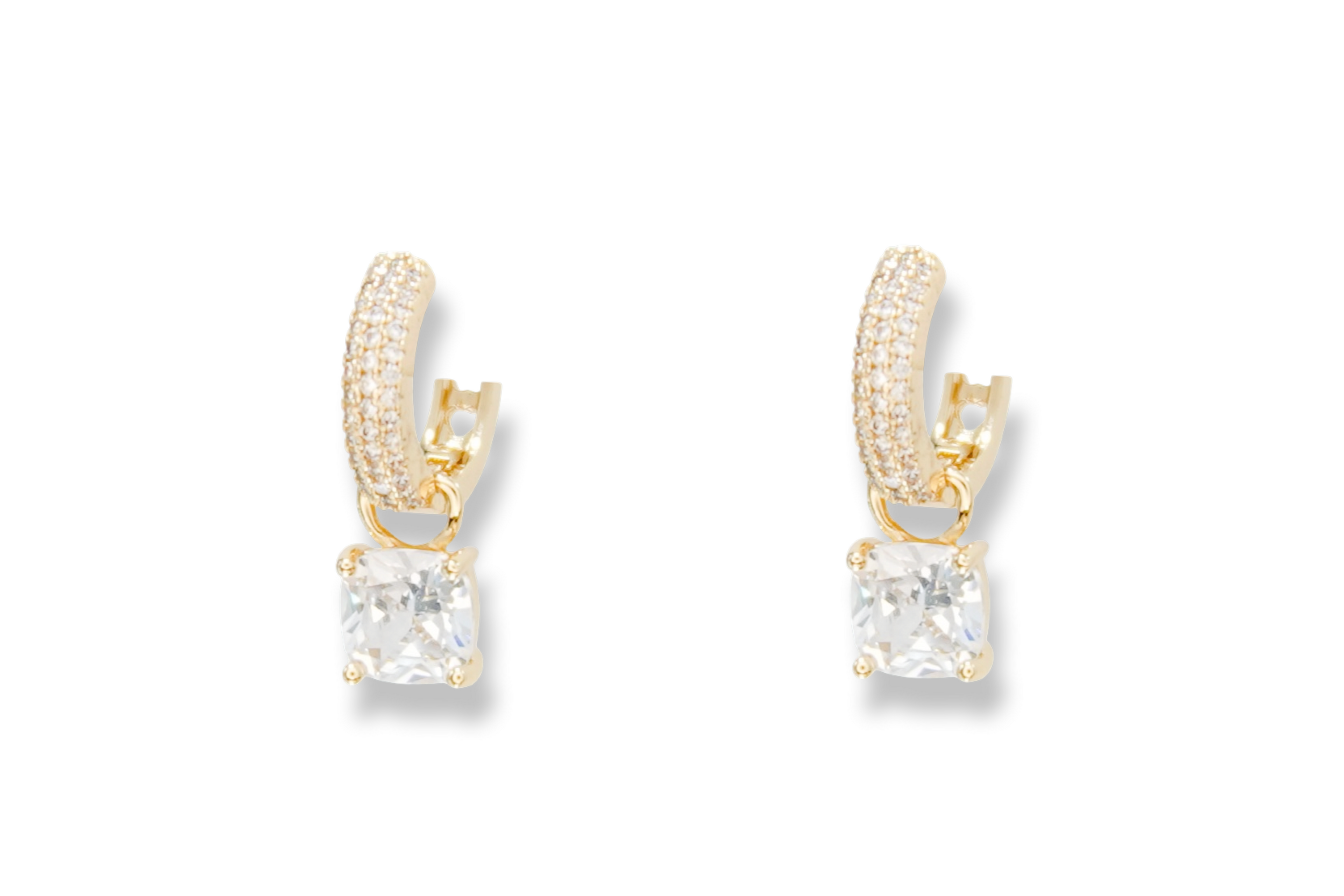 Brinco Argola Cravejada Pingente Ponto de Luz