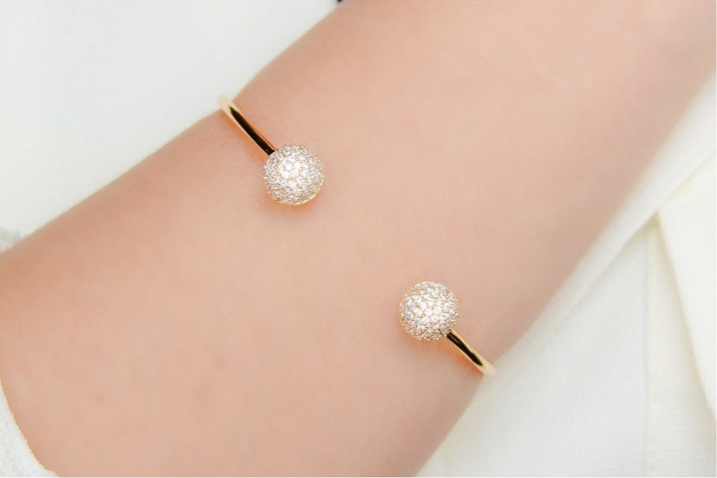 Pulseira Bracelete Bola Cravejada