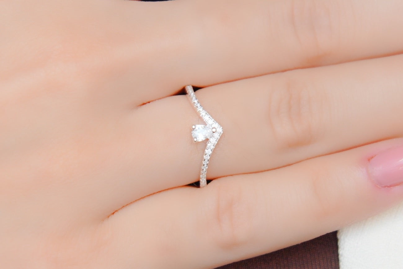 Anel Prata 925 Drop Cravejado