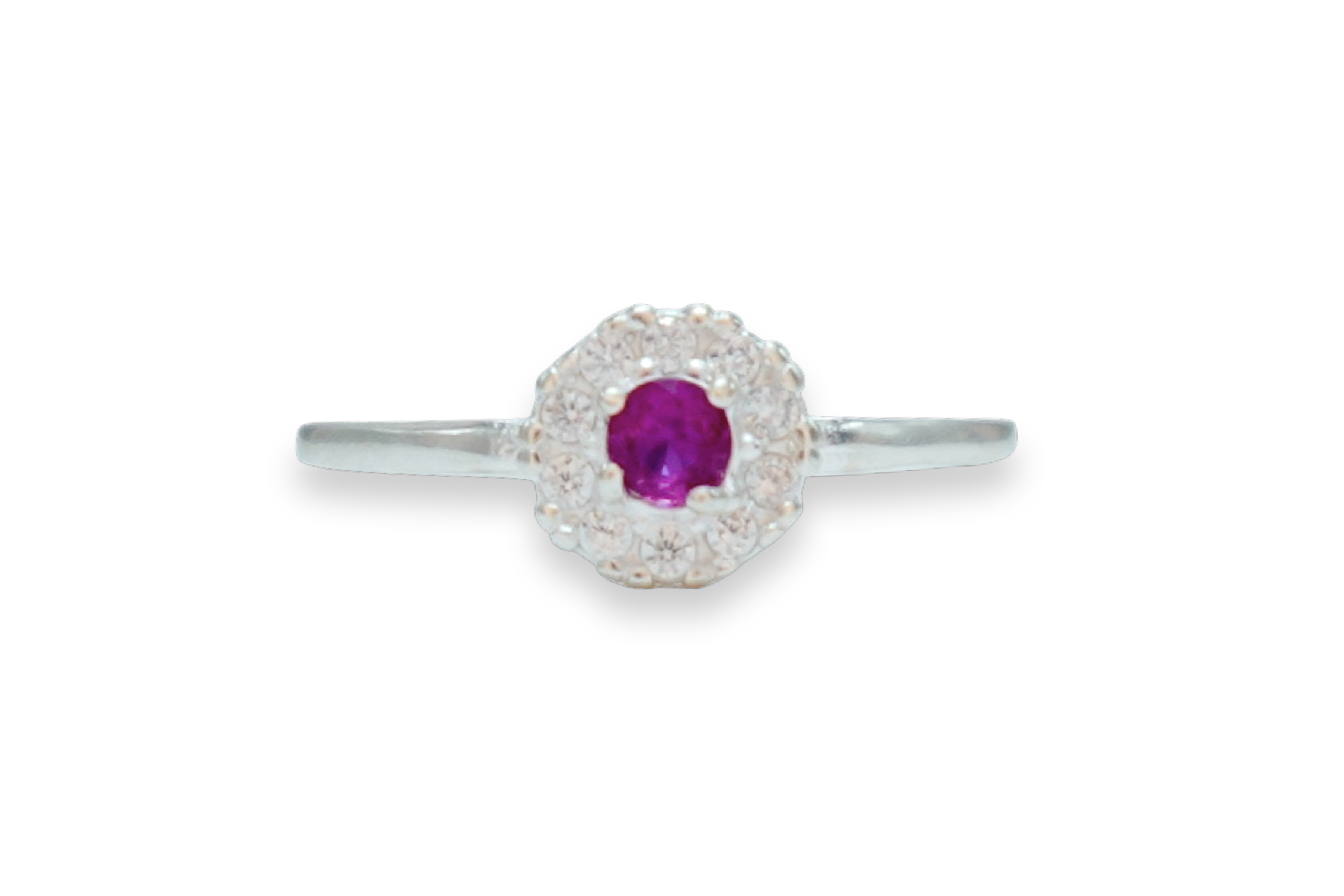 Anel Prata 925 Círculo Cravejado Pedra Central