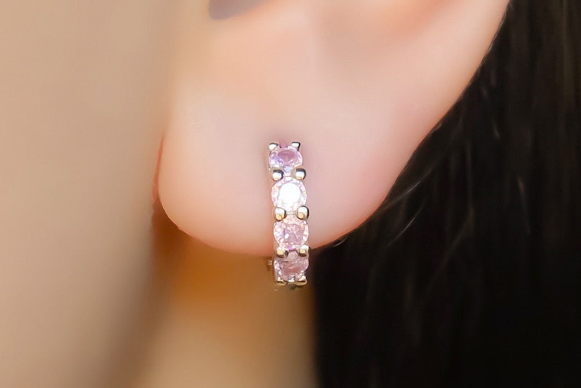 Brinco Argola Rosa - 3 Tamanhos