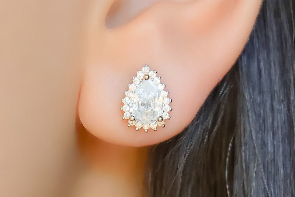 Brinco Gota Base Cravejada