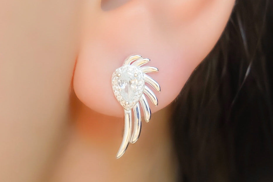 Brinco Prata 925 Asa Angelical