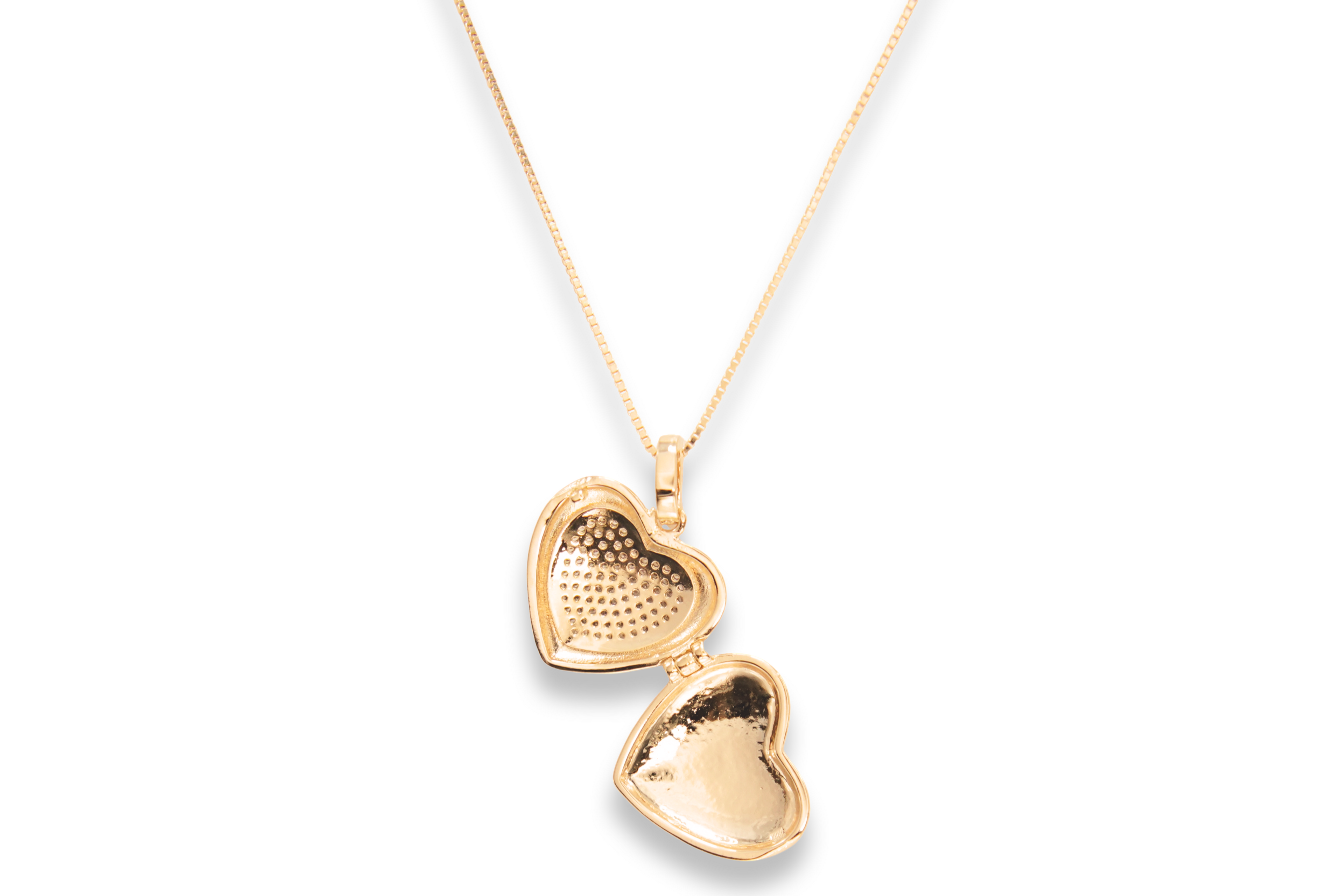 Colar Relicário Coração Cravejado